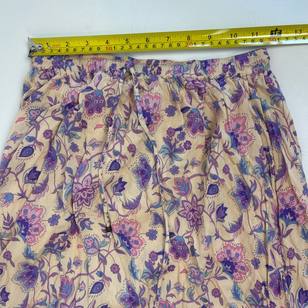 Spell & The Gypsy Floral Boho Maxi Skirt XS Elastic Waist Lined Viscose✨ - Picture 5 of 10